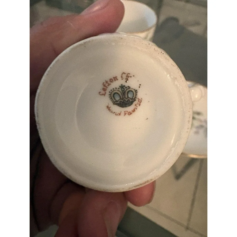 Vtg Lefton China Hand Painted Rose Mini Smoking Set Ashtray Creamer Japan